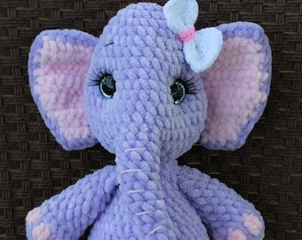 crocheted elephant, plush elephant