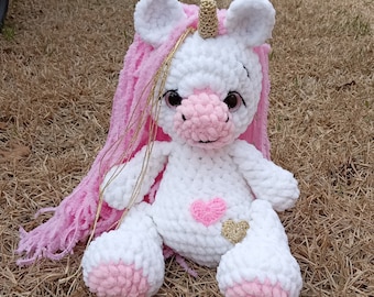 Crocheted Unicorn: Soft Plush Yarn Stuffed Animal