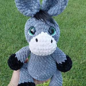 Crocheted donkey, donkey toy, plush donkey