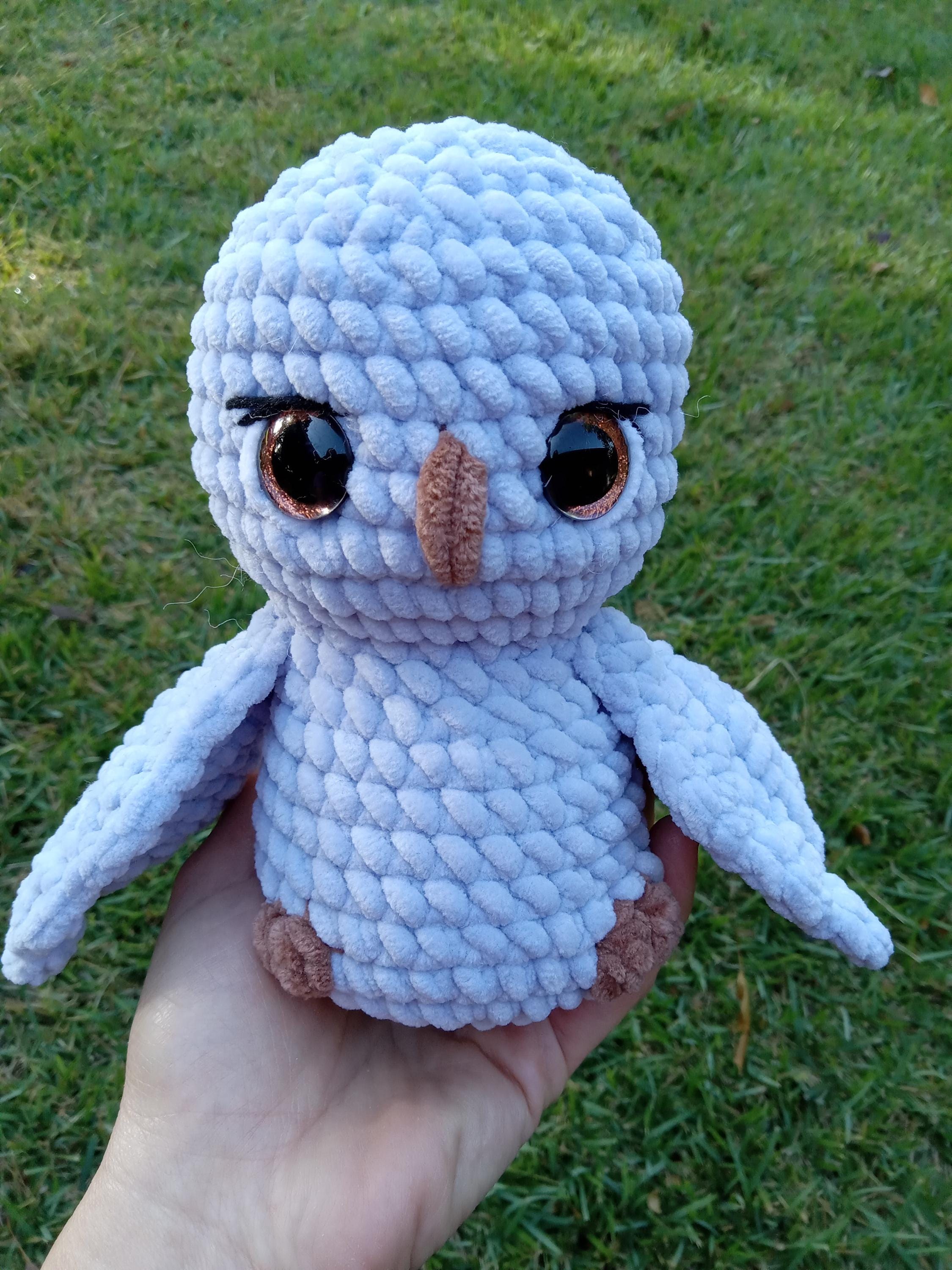 Crocheted owl. plush owl, 6 inch