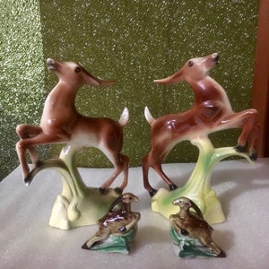 Vintage Art Deco 1940's Hand Painted Gazelle Collection