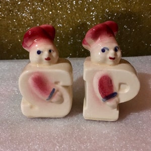 Vintage Hand Painted Old Anthropomorphic S and P Chef’s Salt and Pepper Shaker Figurines