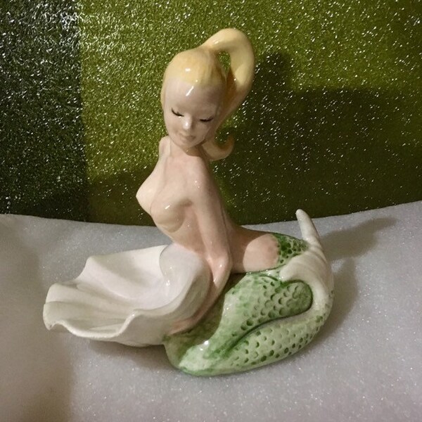 Vintage Art Deco Mermaid Soap Dish Figurine