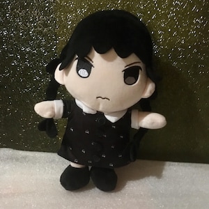 Halloween Addams Family Wednesday Bairuly Cartoon Cosplay Plush Soft Stuffed Doll with Removable Dress