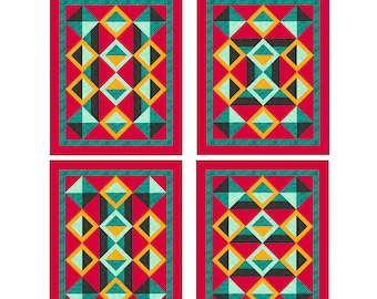 Quilter's Dream Quilt Pattern, 4 Arrangements of blocks, Optical Illusion, On-Point Blocks, HST QST Blocks, Rotary Cut, Instant Pdf DOWNLOAD