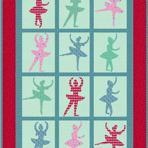 Sugarplum Dreams Ballerina Quilt Pattern, Applique Ballerinas, Pieced Blocks, INSTANT PDF DOWNLOAD