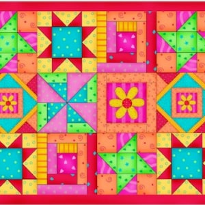 Quilt Notecards - Bloco de colcha multicolorido colorido arte original, cabana de madeira, blocos de colcha estrela, roda de alfinetes em branco dentro FRETE GRÁTIS para os EUA