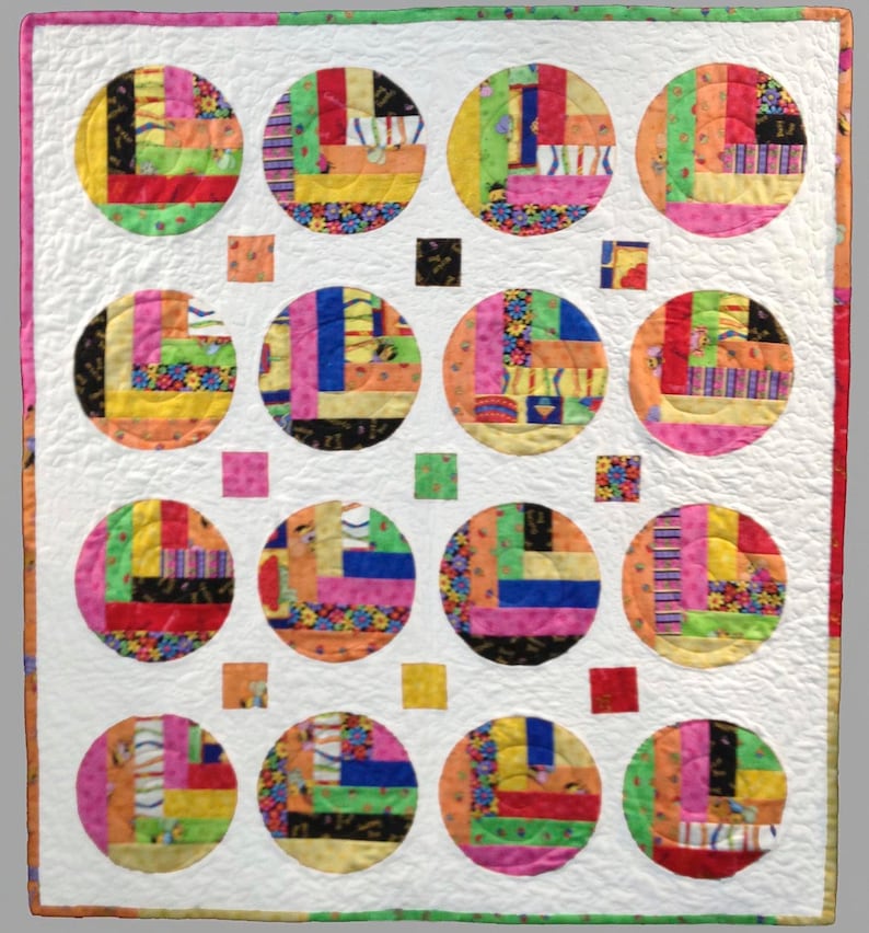 Round Log Cabin Scrap Quilt Pattern Instant Download Etsy