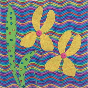 Iris Garden Queen Applique Quilt Block - INSTANT DOWNLOAD