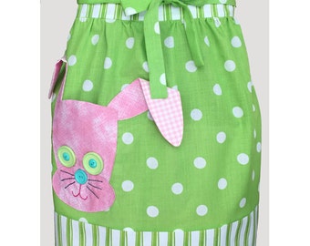 Bunny Rabbit Apron Pattern, Kids Easter Half Apron (INSTANT PDF DOWNLOAD)