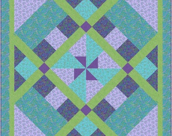 Windmill Quilt On Point Pattern, Large Pinwheel Pattern, Pieced Quilt,  Large Center Block - INSTANT PDF DOWNLOAD
