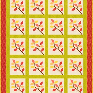 Fall Splendor Leaves on Branch Applique Leaf Quilt Pattern INSTANT DOWNLOAD Fabric Precuts Stash