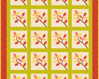 Fall Splendor Leaves on Branch Applique Leaf Quilt Pattern INSTANT DOWNLOAD Fabric Precuts Stash