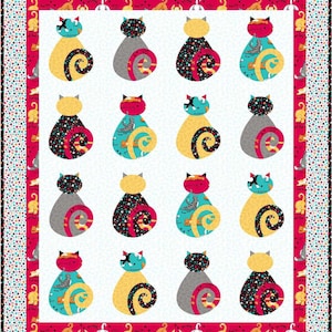 Kitty Cat Gallery Appliqué Quilt Pattern - INSTANT DOWNLOAD