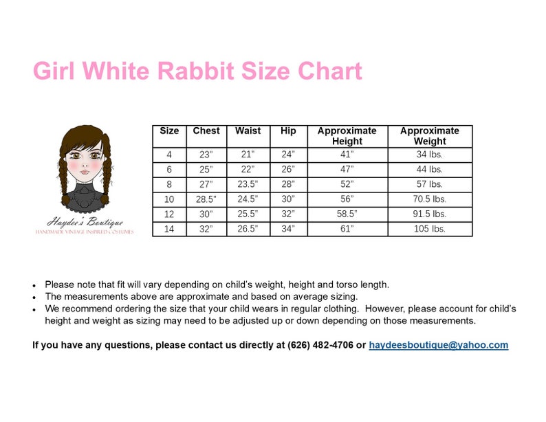 Steam Punk White Rabbit Sizes 10-14 image 6