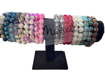 8mm Round Bead Stretchy Bracelet