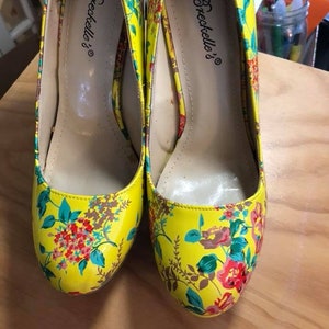 yellow floral heels