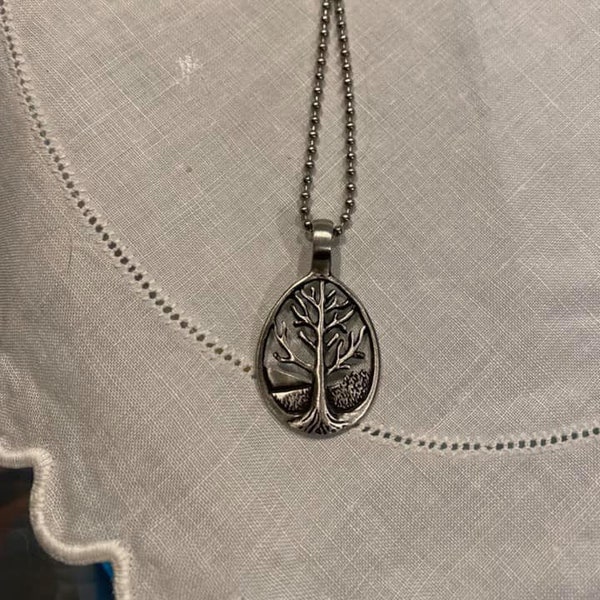 Brand New unworn Pewter Tree of Life on Silver Ball chain any length you like.