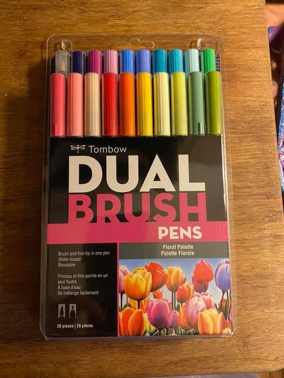 Tombow Dual Brush Pen Set, 20-Colors, Floral Palette 