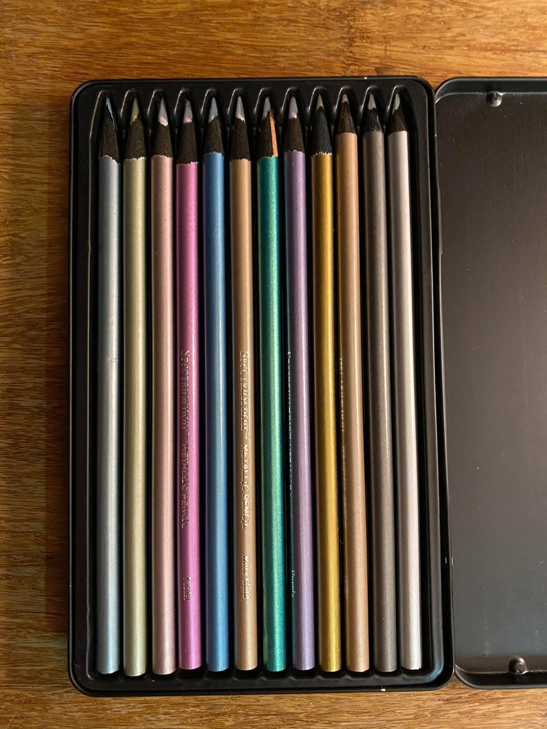 Spectrum Noir Metallic Colored Pencils Set of 12 Preowned Etsy
