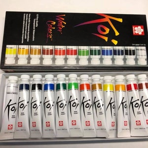 Sakura Koi Watercolor Tubes set of 12, boxed set.