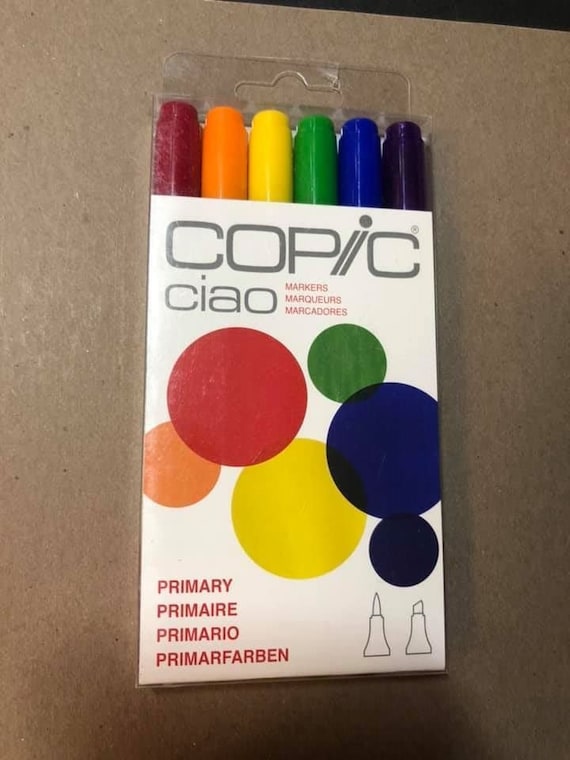 Copic Ciao Set of PRIMARY Alcohol Brush Markers Set of 6, Brand New. 