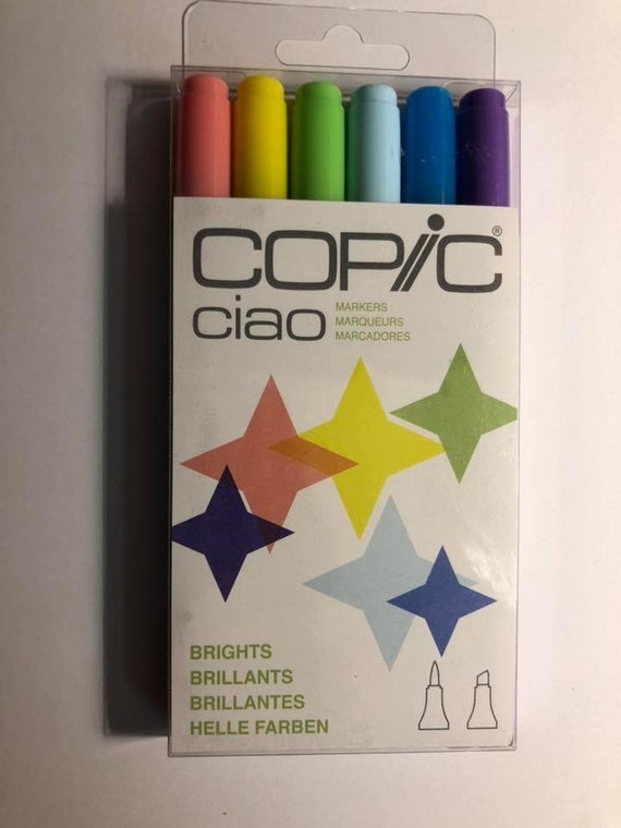 Copic Ciao Alcohol Brush Markers Set of 6 BRIGHTS, Brand New