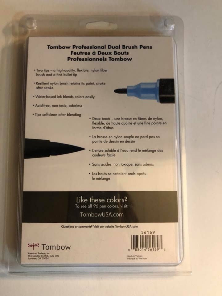 Tombow ABT Pro Alcohol Brush Markers Set of 5 Grey Tones New in