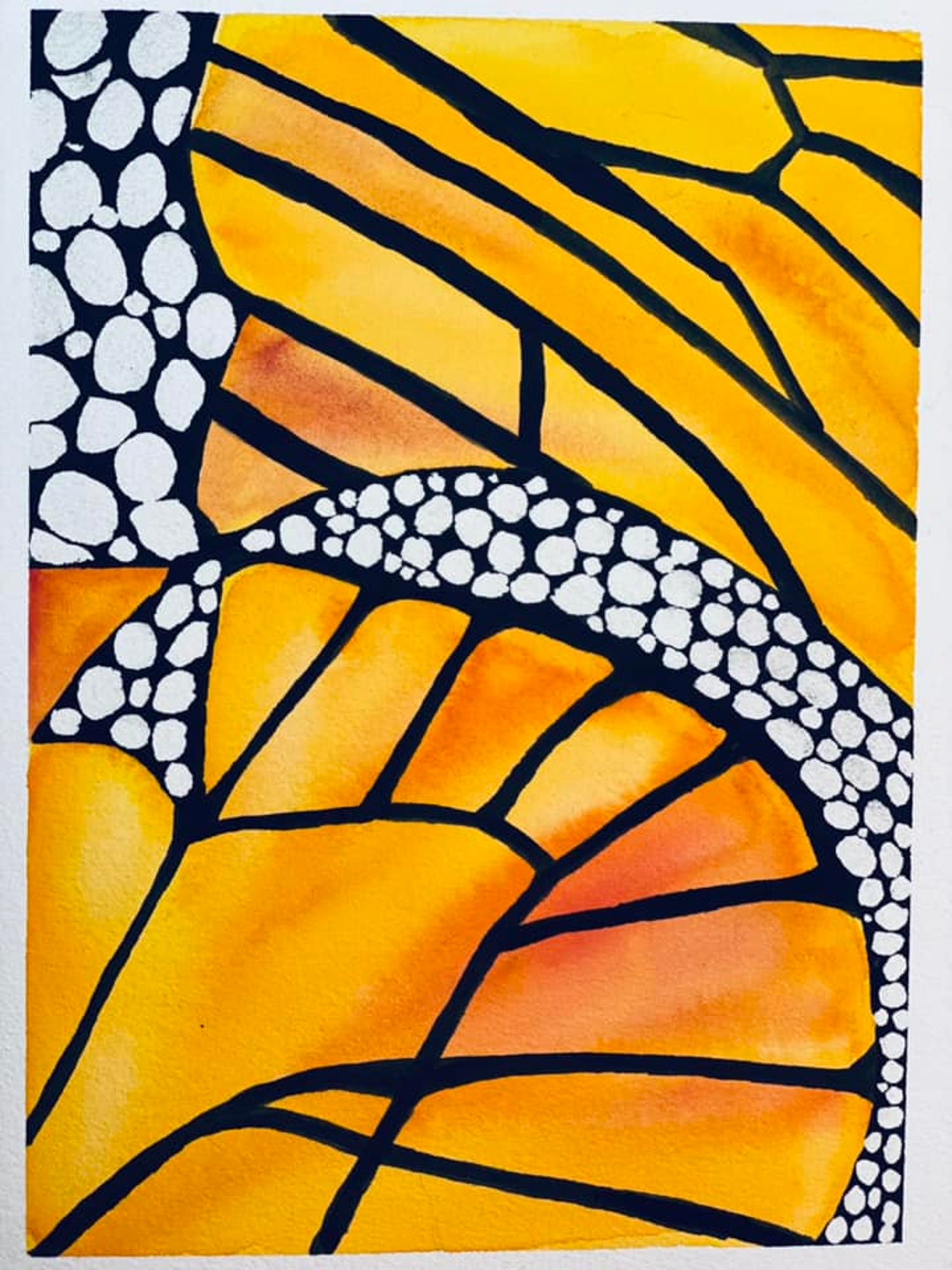 Watercolor Abstract Monarch Butterfly Wing on Hahnemuhle Cold Press ...