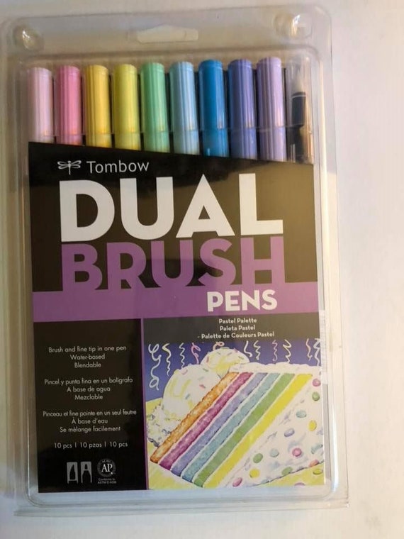 Tombow Brush Markers Pastel Palette Brand New With Blender Pen, Full  Package of 10 Watercolor Brush Markers. 