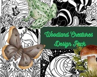 Stained Glass Patterns – 5 Fantasy Woodland Creatures Designs (Digital Download)