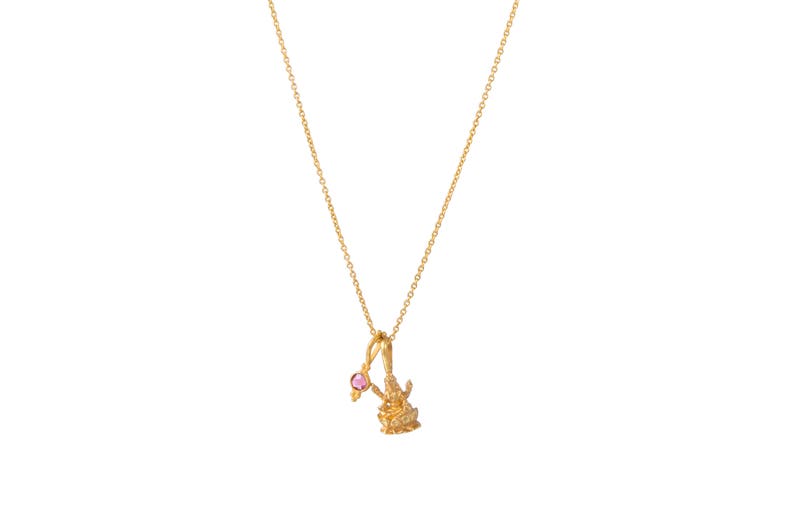 Ethical Necklace Pink Gold Pendant Bali Necklace Lakshmi 24kt Gold Vermeil Necklace Elegant Necklace Unique Jewelry Women
