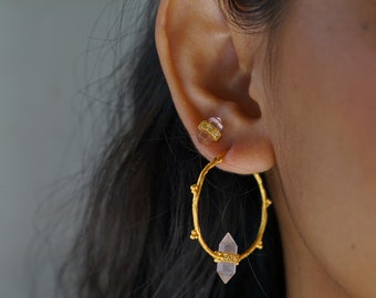 Shoot For The Moon Hoop Earrings