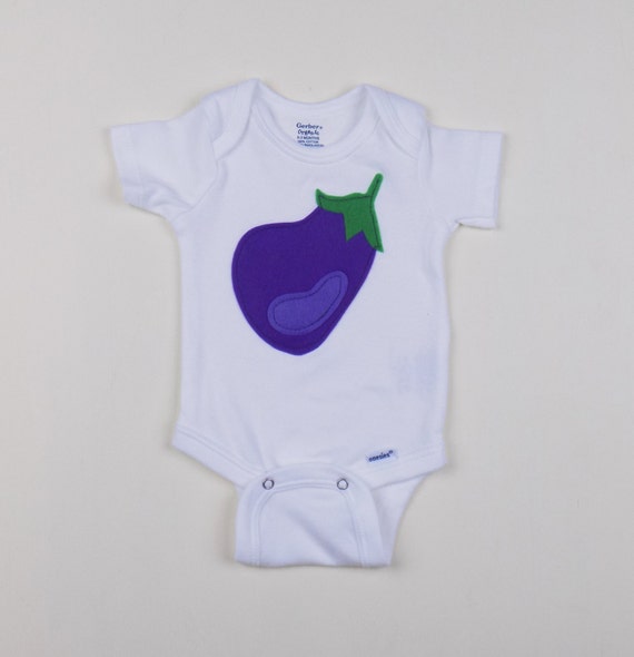 Items similar to eggplant, vegetable, baby bodysuit, trendy baby