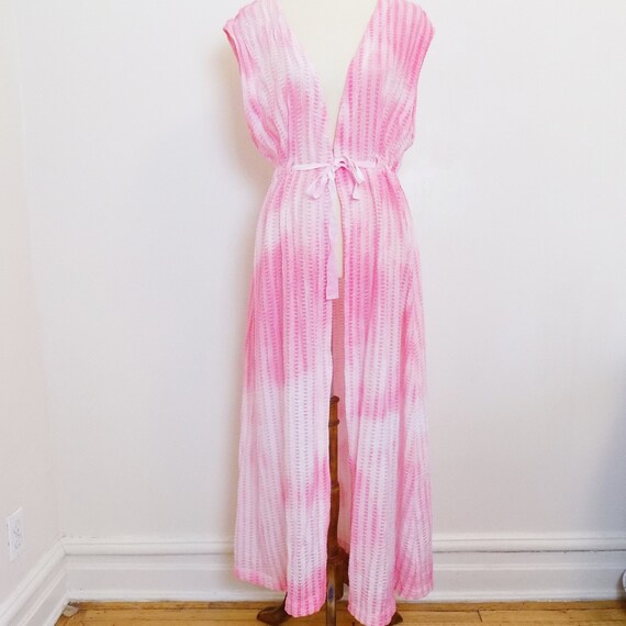 Upcycled Hand-dyed Maxi Dress: Pink Tie-dye Beach Cover-up - Etsy