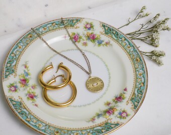 Vintage Floral Trinket Dish: Porcelain Ring and Jewelry Tray