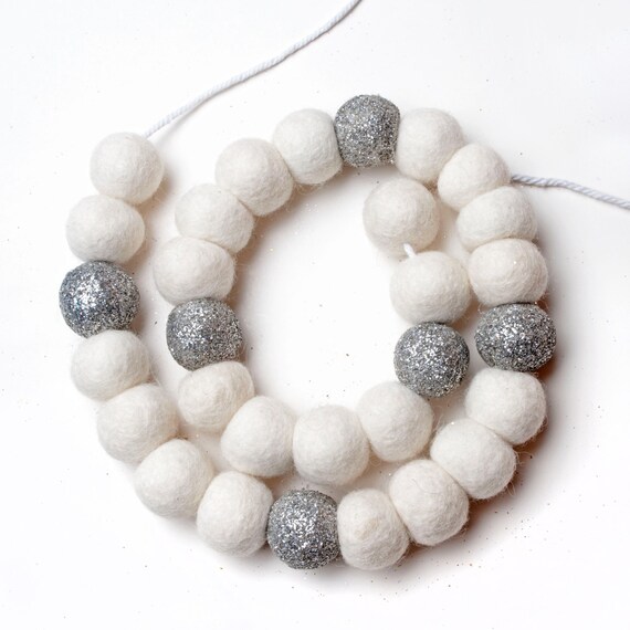 Glitter Felt Ball Garland 3 metres Etsy