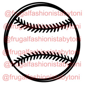 Handgetekende Honkbal PNG, SVG en JPG Perfect voor stickers, vinyl etc