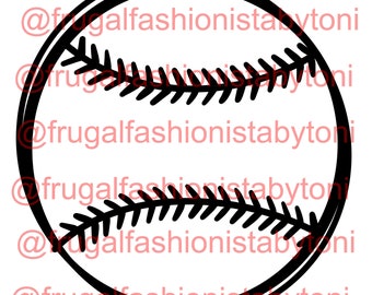 Hand Drawn Baseball PNG, SVG and JPG Perfect for decals, vinyl etc