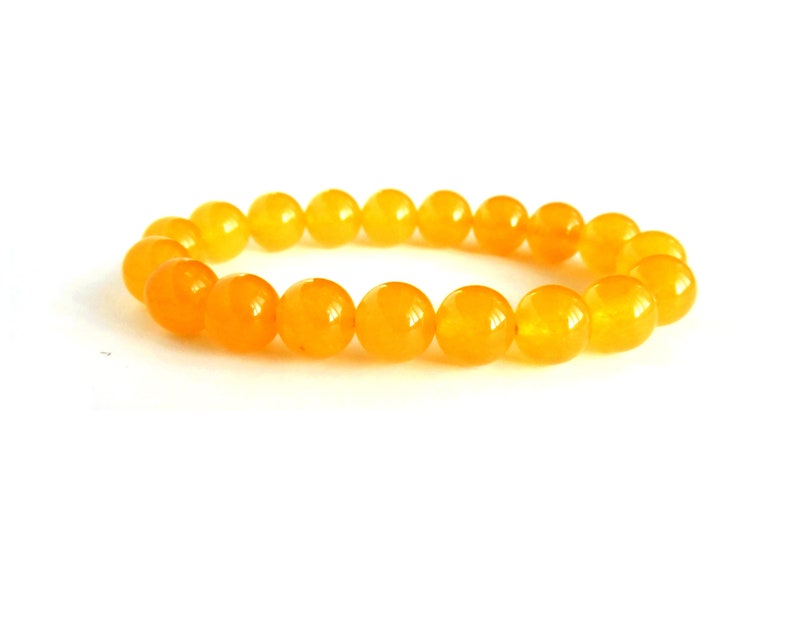 Bead Bracelet Women Gift Ideas for Women Yellow Jade Bracelet 10mm Jade Bracelet Yellow Jewelry Gift Stretch Bracelet Yellow Bracelet