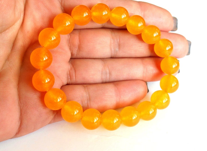 10mm Jade Bracelet Yellow Bracelet Stretch Bracelet Bead Bracelet Women Yellow Jade Bracelet Yellow Jewelry Gift Gift Ideas for Women