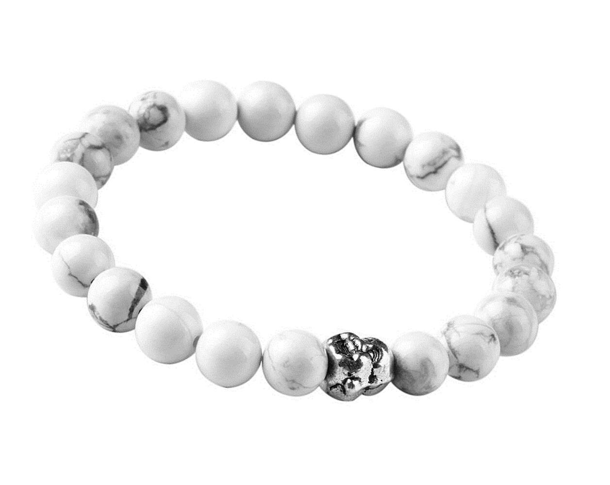 White Howlite Bracelet Buddha White Howlite Bracelet White Etsy