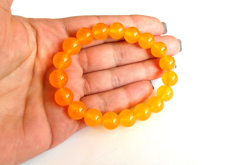 10mm Jade Bracelet Yellow Bracelet Stretch Bracelet Bead Bracelet Women Yellow Jade Bracelet Yellow Jewelry Gift Gift Ideas for Women