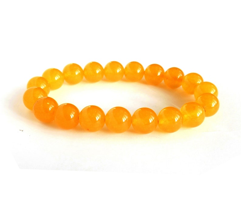 10mm Jade Bracelet Yellow Bracelet Stretch Bracelet Bead Bracelet Women Yellow Jade Bracelet Yellow Jewelry Gift Gift Ideas for Women