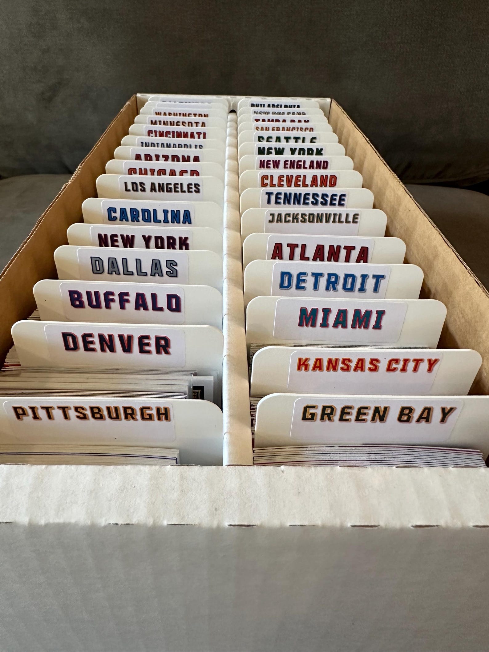 Team Number Build Label 32 Customized Football Team Labels for BCW Tall Card Dividers - LABELS ...