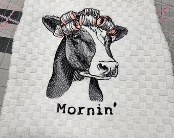 Morning cow kitchen towel