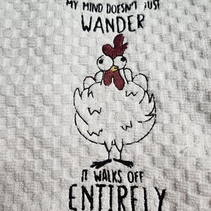 Divertente strofinaccio da cucina con pollo: arredamento sarcastico in stile fattoria