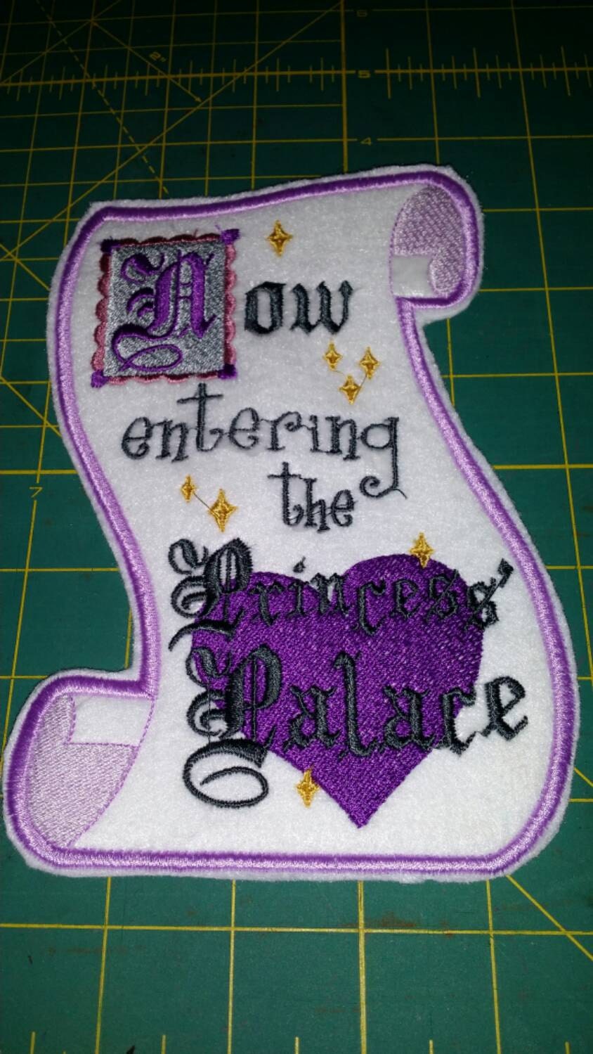 Princess Embroidered Door Hanger Etsy