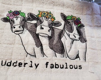 Udderly fabulous cow towel