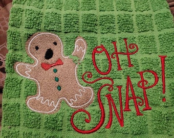 Oh snap gingerbread cookie towel